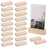 mengger 20 PCS Segnaposto Legno Supporto Numero Portafoto Porta Tessera Memo Posto Base Clip Titolare Decorazione Tavolo Matrimonio Compleanno Festa Natale Cartella segnaposti portabigliettini
