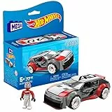 MEGA Hot Wheels - Audi RS 6 GTO Concept, Set da costruzione con 77 pezzi e 1 micro action figure pilota incluso, colore grigio e rosso, giocattolo per bambini, 5+ anni, HKF94