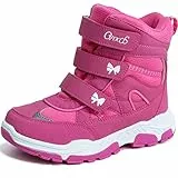 Youecci Stivali da Neve Bambini Inverno Caldo Impermeabili Stivaletti Ragazze All'aperto Stivaletti Antiscivolo Escursionismo Scarpe Rosa Rossa 30 EU
