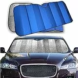 LEIVESTE-Parasole Auto Parabrezza, Parasole Per Auto Interno Pieghevole Con Elastici e Ventose, Coprisole Auto Contro i Raggi UV, Parasole Parabrezza,Parasole per Macchina (Medium)