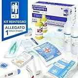 AIESI® kit di reintegro ALLEGATO 1 SENZA SFIGMOMANOMETRO pacco medicazione per cassetta armadietto di pronto soccorso aziende più 3 dipendenti, Conforme DM388/DL81, Made in Italy