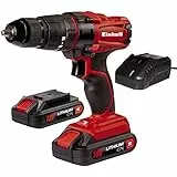 einhell TC-CD 18-2 Li-i (2x1,5 Ah) Trapano a Percussione a Batteria, 1500 mAh Li-Ion, Rosso, Nero, Taglia Unica