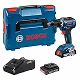 Bosch Professional 06019H5201 - Trapano avvitatore GSR 18 V, 55 (2 batterie da 2,0 Ah, max. Coppia di serraggio: 55 Nm, in L-BOXX), 18 V, blu