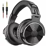 OneOdio Cuffie Over Ear, Cuffie Cablate con Shareporte Microfono, Jack 3,5 mm e 6,35 mm, Cuffie perRegistrazione, Mixaggio, Monitoraggio in Studio, DJ, Chitarra,Podcast, Cellulare, PC (Nero chiaro)