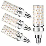 Aogled Lampadina LED E14 12W,Equivalente a 100W Salamoia, Bianco Caldo 3000K, 1200LM Pannocchia di Mais, Candelabro a Vite Edison LED E14,Senza Sfarfallio AC220-240V,4 Pezzi,Non Dimmerabile
