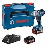 Bosch Professional Avvitatore a massa battente a batteria GDS 18V-450 HC (coppia di serraggio di 450 Nm, coppia di svitamento di 800 Nm, incl. 2 batterie 5,0 Ah, caricabatteria, L-BOXX)