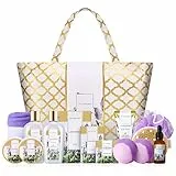 Spa Luxetique Set Bagno Doccia Donna alla Lavanda Confezione Regalo 15 Pezzi con Borsa a Mano Bagnoschiuma Olio Massaggio Lozione per San Valentino Compleanno Anniversaio Vacanza