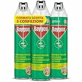 Baygon Spray con Cannuccia Extra Precision, Efficace contro Scarafaggi e Formiche, Protezione Continua fino a 4 Settimane, 3x Bombole da 400 ml