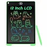 Coolzon Tavoletta Grafica LCD Scrittura Colorato 12 Pollice, Elettronica Lavagna Cancellabile da Disegno con Penna, Portatile Lavagnetta per Bambini Digitale Ewriter con Pulsante Elimina, Verde
