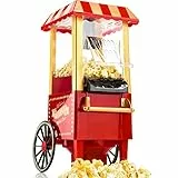 Macchina per popcorn Gadgy ad aria calda - Macchina per popcorn retrò - Popcorn senza grassi e senza olio - Snack sano - Macchina per popcorn rossa