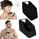 URAQT Spazzola Silicone Corpo, Spazzola per Corpo in Silicone con Manico Spazzola per Massaggio Corpo Antimicrobico, Spazzola per il Corpo Silicone Esfoliazione Delicata, Facile da Tenere(Nero)