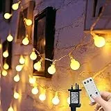 Catena luminosa 15m 100 LED Bulbo Luci di Natale con 8 Modelli Feste Lampade Ghirlanda Decorazioni Lucine Impostazione dell'ora Impermeabile Esterno per Giardino, Interno per Camera, gazebo, festa