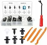 105 Pezzi Clip di Fissaggio per Auto, Comius Sharp HE26 Clip di Rivestimento del Pannello Della Scheda Della Portiera Dell'auto Kit di Rivetti di Fissaggio per Paraurti con Leva di Rimozione