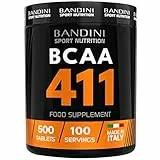 Bandini® BCAA 4.1.1 500 compresse, Aminoacidi ramificati bcaa 4.1.1, Leucina, Isoleucina, Valina con Vitamina B1 e B6, Vegane, Integratore Alimentare Pre e Post Workout