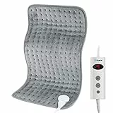 Duerer Cuscino Termoforo Elettrico, 30 x 60cm Cuscino Termico, 10 Livelli di Temperatura e 90min automatico Spegnimento, Coperta Elettrica per Alleviare Lombare Addome Collo Spalla