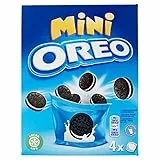 Oreo Original Mini, Piccoli Biscotti al Cacao Ripieni di Crema al Gusto Vaniglia, 4x40g (4 monoporzioni da 40g)