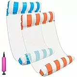 Letto Galleggiante 4 in 1, Galleggiante Gonfiabile Amaca Gonfiabile Galleggiante Sdraio Galleggiante per adulti, Acqua Materassino Portatile per Viaggiare, drifter con pompa ad aria, 2 pc