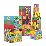 Melissa & Doug- Set di Blocchi in Cartone con Alfabeto, Multicolore, 2782