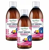 Equilibra Integratori Alimentari, Fast Drena, Integratore a Base di Estratti Vegetali, Per Drenaggio dei Liquidi e Funzionalità di Vie Urinarie e Fegato, da Diluire, Gusto Lime, 3 Pezzi da 500 ml