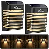 Whousewe Luce Solare LED Esterno, Solari da Esterno 2 Modalità Lampada da Parete per Esterno IP65 Impermeabile per Giardino, Patio, Jardín, Parete, Cortile, 6 Pezzi