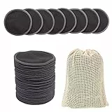 LOPHE Dischetti Struccanti, 24 Pezzi Salviette Struccante Fibra Bamboo con Sacchetti in Rete Lavabili, Riutilizzabili Tamponi Struccanti in Bambù Dischetto Struccante per Tutti i Tipi di Pelle