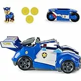 Paw Patrol Veicolo trasformabile 2 in 1 di Chase Auto di pattuglia con Motocicletta e Personaggio Luci ed Effetti sonori Giochi Bambini dai 3 Anni in su