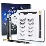 ONLYOILY Nuovo set di ciglia non magnetiche senza colla, ciglia 3D di terza generazione con eyeliner liquido impermeabile, riutilizzabile e con pinzette gratuite per l'uso