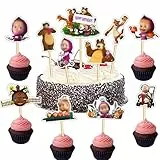 Toppers per Torta,11 Pezzi Decorazioni Torta,Contenenti 1 Happy Birthday Decorazioni Torta e 10 Topper per Cupcake, per la Decorazione della Torta della Festa di Compleanno