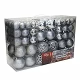 Wohaga - Set di palline di Natale da 100 pezzi, colore: argento