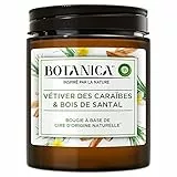 Airwick Botanica Candela profumata Cera di origine naturale vetiver dei Caraibi e legno di sandalo, 40 ore di combustione - 205 g