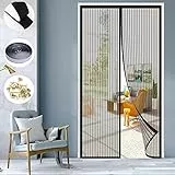 KZhanmy Zanzariere Magnetiche per Porte Finestre,La Porta dello Schermo A Mosca Magnetica Chiusa Automatica può Essere Utilizzata per Porte Esterne, Porte del Balcone-Black A||80X200CM
