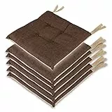 Leonardo Home - set 6 cuscini coprisedia da cucina double face, 4 punti con lacci imbottito 100% Made in Italy