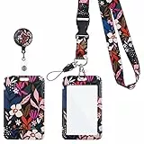 Fanshiontide 1 Pezzi Porta Badge con Cordino, Porta Badge da Collo Portabadge per ID Cards e Cellulare per Ufficio Scuola Infermiera Medico Donna Uomo