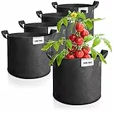 com-four® Sacco per Piante 5X 20 L per Patate - Vaschetta per pomodori con Manici - Sacco per Piante - Portavasi per pomodori - Sacco per Protezione delle Piante (20 L- 5 Pezzi)