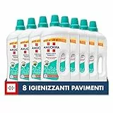 AMUCHINA Detersivo Igienizzante Pavimenti Fresh Aloe, 8 Flaconi da 1.5 LT