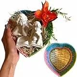 NARAMAKI Regalo Natale Donna - Cesto A Cuore + 2 Statuette Angeli In Resina - Confezione Regalo (2 ANGELI)