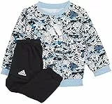 adidas I AOP Jog FT, Tutina per Bambino e Neonato Unisex-Bimbi 0-24, Clear Sky/Black/Blue Rush/Dash Grey, 1824