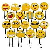 Simpatici segnalibri Smiley, divertenti segnalibri con clip di carta per bambini, ragazze, ragazzi, studenti scolastici (20 pezzi)