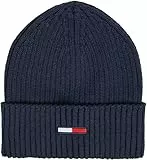 Tommy Hilfiger Tjm Flag Rib Beanie Cappello Lavorato a Maglia, Twilight Navy, Taglia Unica Uomo