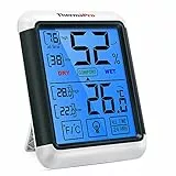 ThermoPro TP55 Termometro Igrometro Digitale da Interno per Casa Misuratore di Umidità e Temperatura da Ambiente Termoigrometro Professionale con Schermo Touchscreen e Retroilluminazione