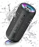 Ortizan Cassa Bluetooth Portatile Potente - Altoparlante Bluetooth con Impermeabile IPX7 - Fino a 30 H di Autonomia - Suono Stereo e Bassi Potenti - Speaker Wireless Bluetooth 5.0 con Luce LED