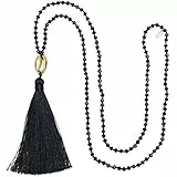 KELITCH Collana con ciondolo con nappe bohemien da donna collane con nappe collana con fili di perle di cristallo fatti a mano novità