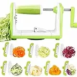 Attrezzo 15 in 1 con 7 Lame Taglia Spaghetti di Zucchine, Julienne Tagliaverdure Manuale, per Cetriolo/Ravanello, Grattugia Senza BPA PFOA