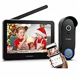 TMEZON Videocitofono wifi smart,Videocitofono Senza Fili Wireless con 1080P Monitor Touch Screen,Campanello Batteria Ricaricabile,IP55/Visione Notturna,PIR Rilevamento del Movimento,APP Accesso