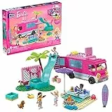 MEGA Barbie - Camper dei Sogni, playset da costruire da 580 pezzi, include 4 mini bambole e tanti accessori, giocattolo per bambini, 6+ anni, HPN80
