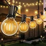 NIIU Luci da Esterno 30M, Catena Luminosa Esterno, 100FT Lampade, Illuminazione Giardino, 50 pcs G40 Infrangibile Lampadina, Decorazioni Per Festa, Matrimonio, Giardino, Natale, Patio,Impermeabile
