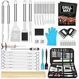 Morole Kit Barbecue Utensili Barbecue 45 Pezzi Accessorio Barbecue Acciaio Inox Set Barbecue per Uomini Donne Campeggio Barbecue