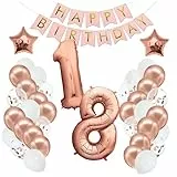 envami® Palloncini Compleanno 18 Anni - Oro Rosa - Decorazioni Compleanno - Palloncini 18 Anni Compleanno - Buon Compleanno Festone - Set Palloncini Numero - Festa Ghirlanda - Bambine Donna Signore