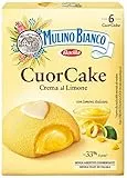 Mulino Bianco CuorCake Merenda Farcita con Crema al Limone con Limoni Italiani, Senza Olio di Palma, 6 CuorCake