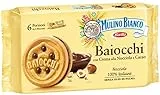 Mulino Bianco Biscotti Baiocchi con Crema alla Nocciola e Cacao per Colazione e Snack Dolce per la Merenda - 6 Porzioni da 6 Biscotti